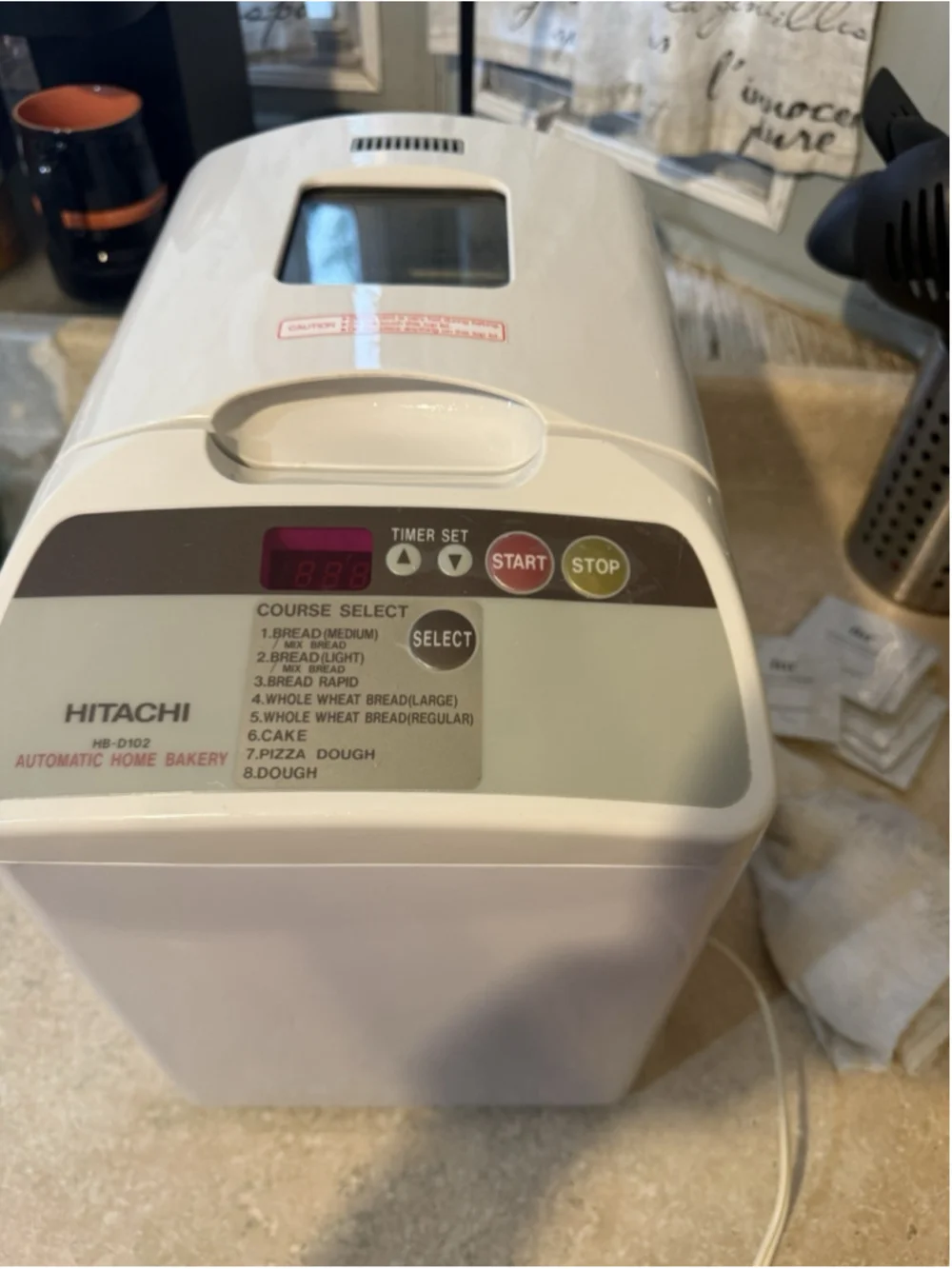 HITACHI Automatic Home Bakery BREAD Cake MAKER MACHINE Manual Pan Paddle HB-D102